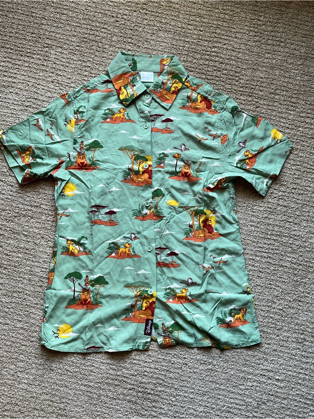 Disney The Lion King All Over Print Button Down Shirt XS